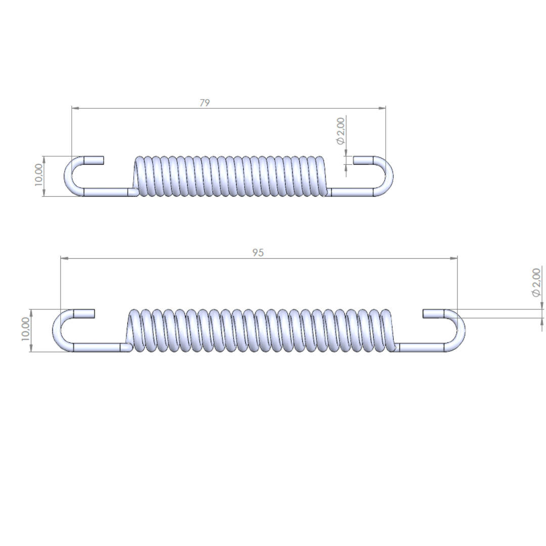 Uitlaat veer RVS 80mm